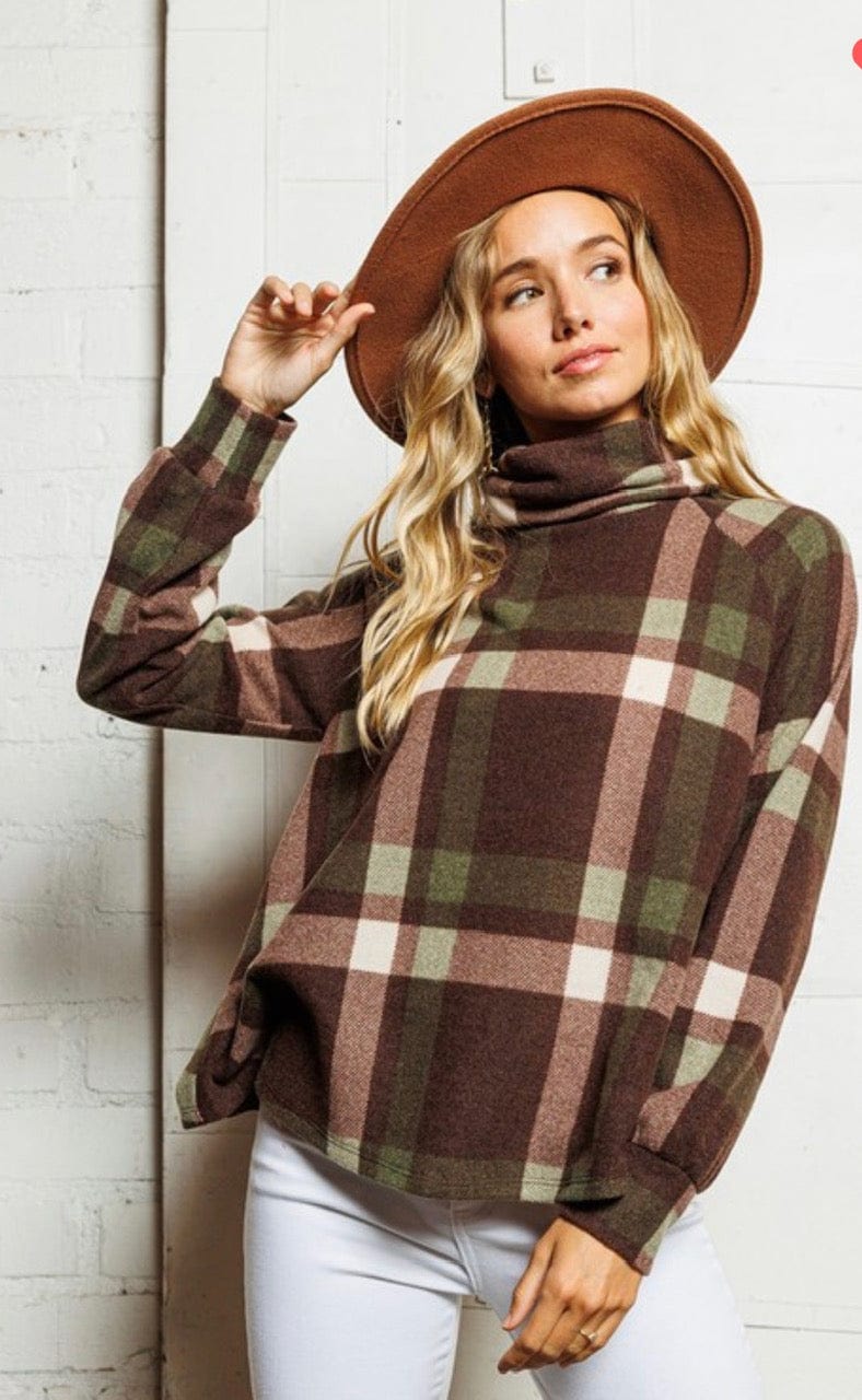 Tartan turtleneck outlet