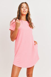 S.Y.K. Boutique Dress Neon Pink T-Shirt Dress