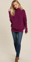 SYK Boutique Pretty In Plum Turtleneck Sweater