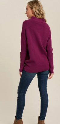 SYK Boutique Pretty In Plum Turtleneck Sweater