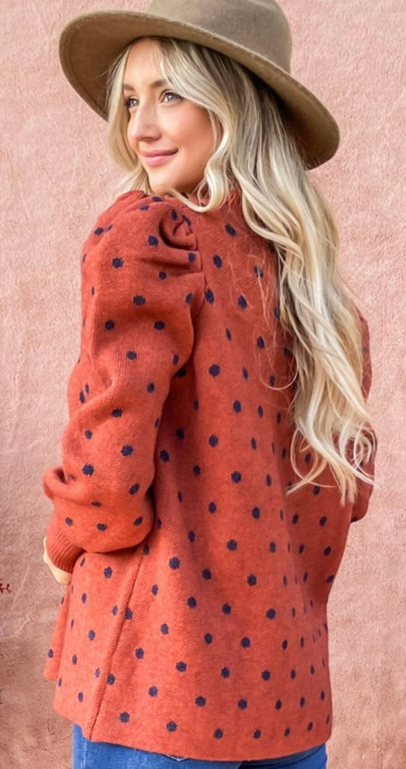 SYK Boutique Pretty In Polka Dot Sweater