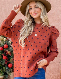 SYK Boutique Pretty In Polka Dot Sweater