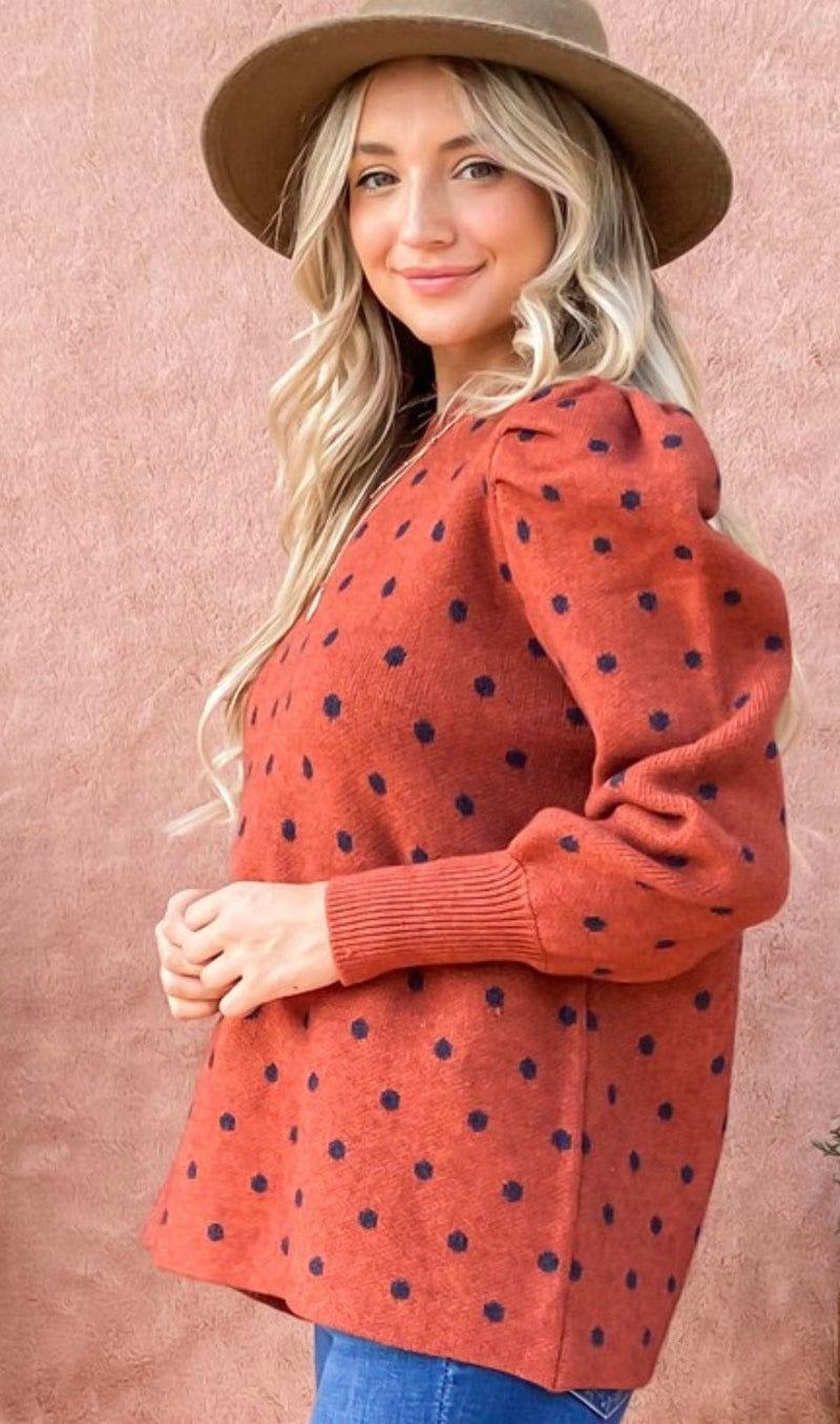 SYK Boutique Pretty In Polka Dot Sweater