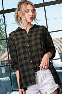 SYK Boutique Thinking of You Olive Flannel