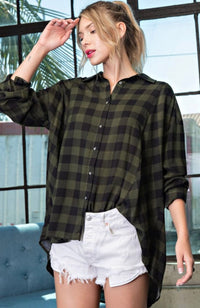 SYK Boutique Thinking of You Olive Flannel